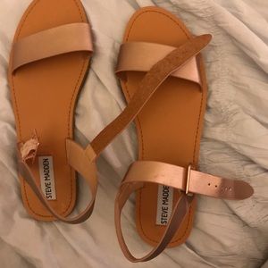 Steve Madden rose gold tan sandals